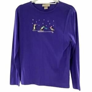 M&C Sportswear Penguins Christmas Juniors Teens T Shirt Tee Size Large